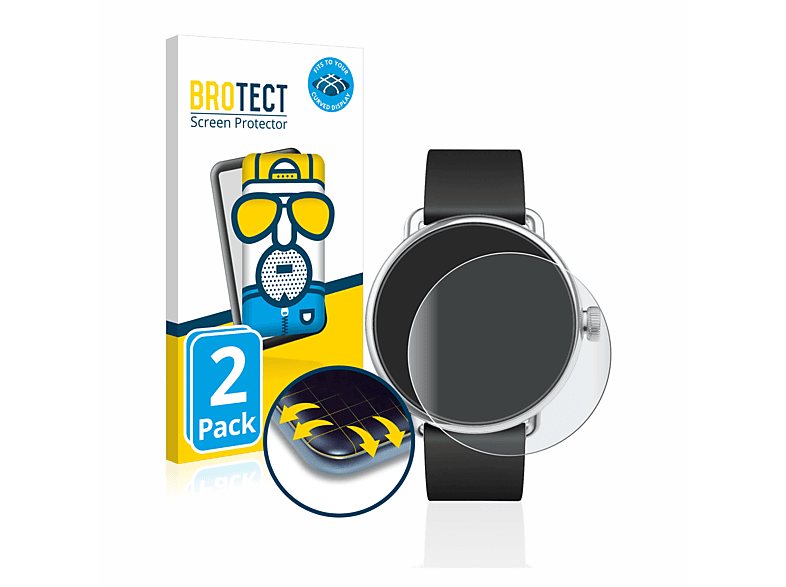 Flex 2x mm)) Schutzfolie(für BROTECT Withings matt ScanWatch Full-Cover (38 Curved 3D