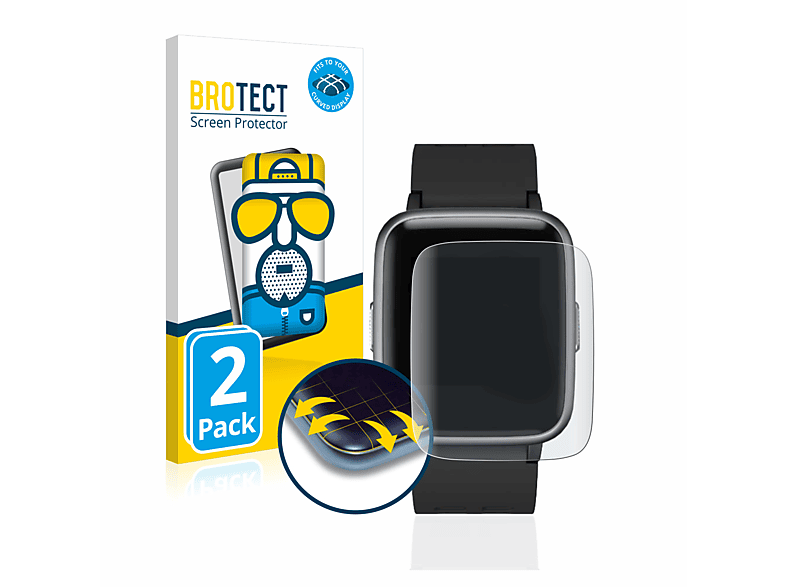 BROTECT 2x Flex matt Full-Cover 3D Curved Schutzfolie(für Letsfit Fitness Tracker 1.3\