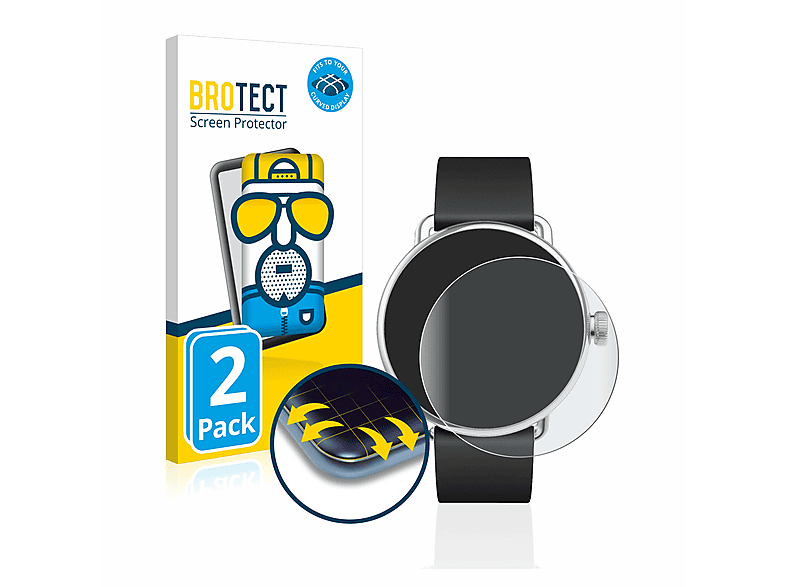 BROTECT matt Schutzfolie(für Curved (42 Full-Cover 3D mm)) Flex 2x Withings ScanWatch