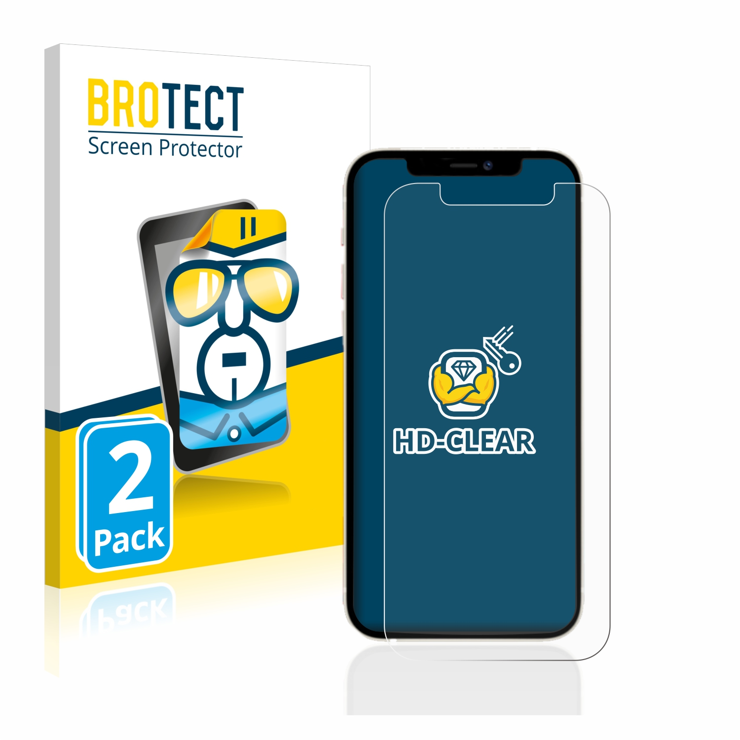 2x Apple 12) BROTECT iPhone klare Schutzfolie(für