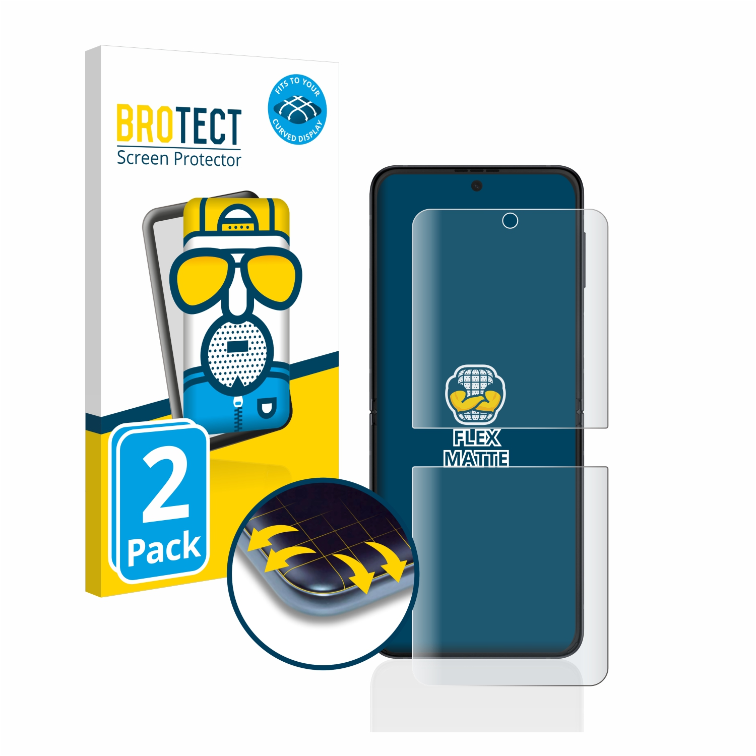 BROTECT 2x Flex Galaxy Flip 3D 5G) Z Schutzfolie(für matt 3 Samsung Full-Cover Curved