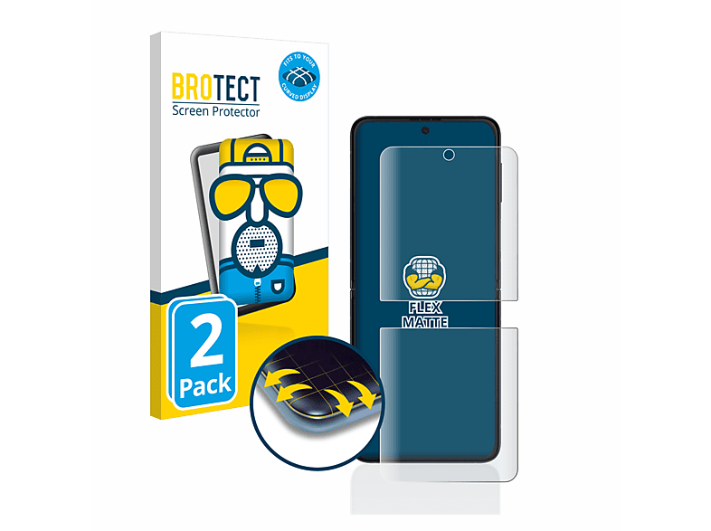 BROTECT 2x Flex Galaxy Flip 3D 5G) Z Schutzfolie(für matt 3 Samsung Full-Cover Curved