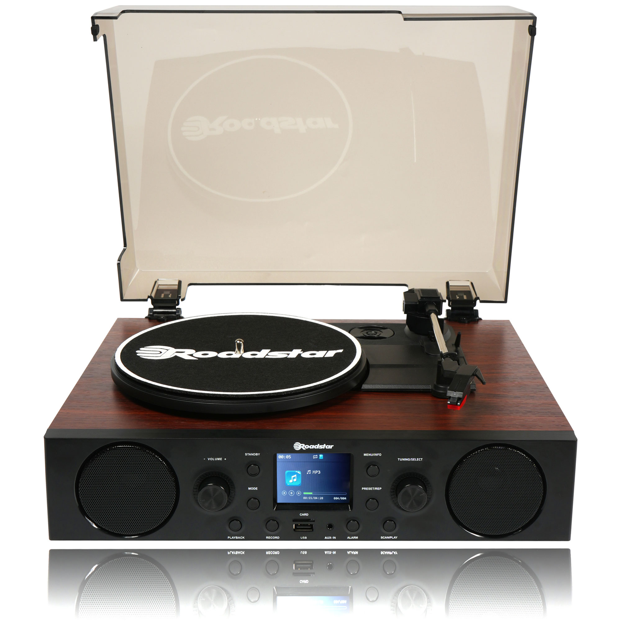 Tocadiscos - TTR-8850ED+BT ROADSTAR, USB, 33-45-78 RPM, Negro/Madera