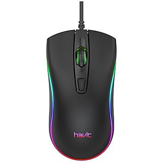 Raton gaming - HAVIT MS72, Cable, Negro