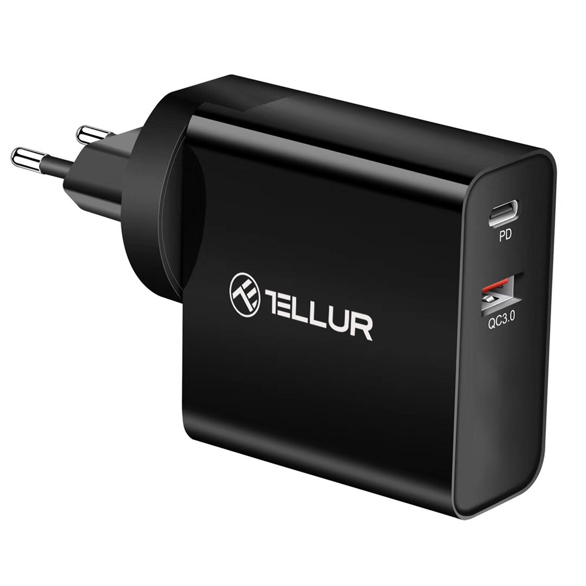 Tablet, 3 NA, Schwarz UK) Steckeradapter (US, Volt, QC3.0, TELLUR PDHC1 Dual-Port-PD-Ladegerät 100-240 48W, Smartphone, NA, PD30W + EU,