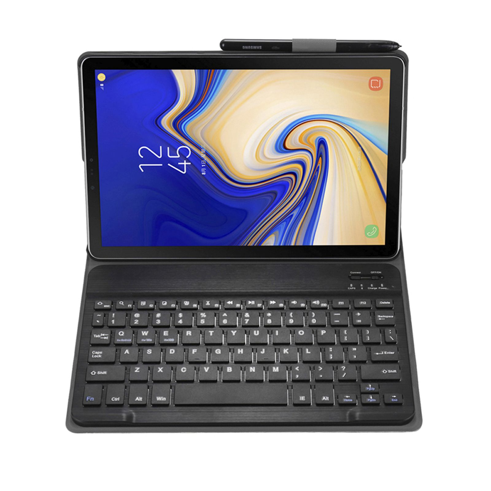 LOBWERK 2in1 Zoll Tab SM-T595 Schutzhülle 10.5 Samsung Tastatur (Bluetooth + Kunststoff, Set für A Bookcover gold Cover) SM-T590 Galaxy