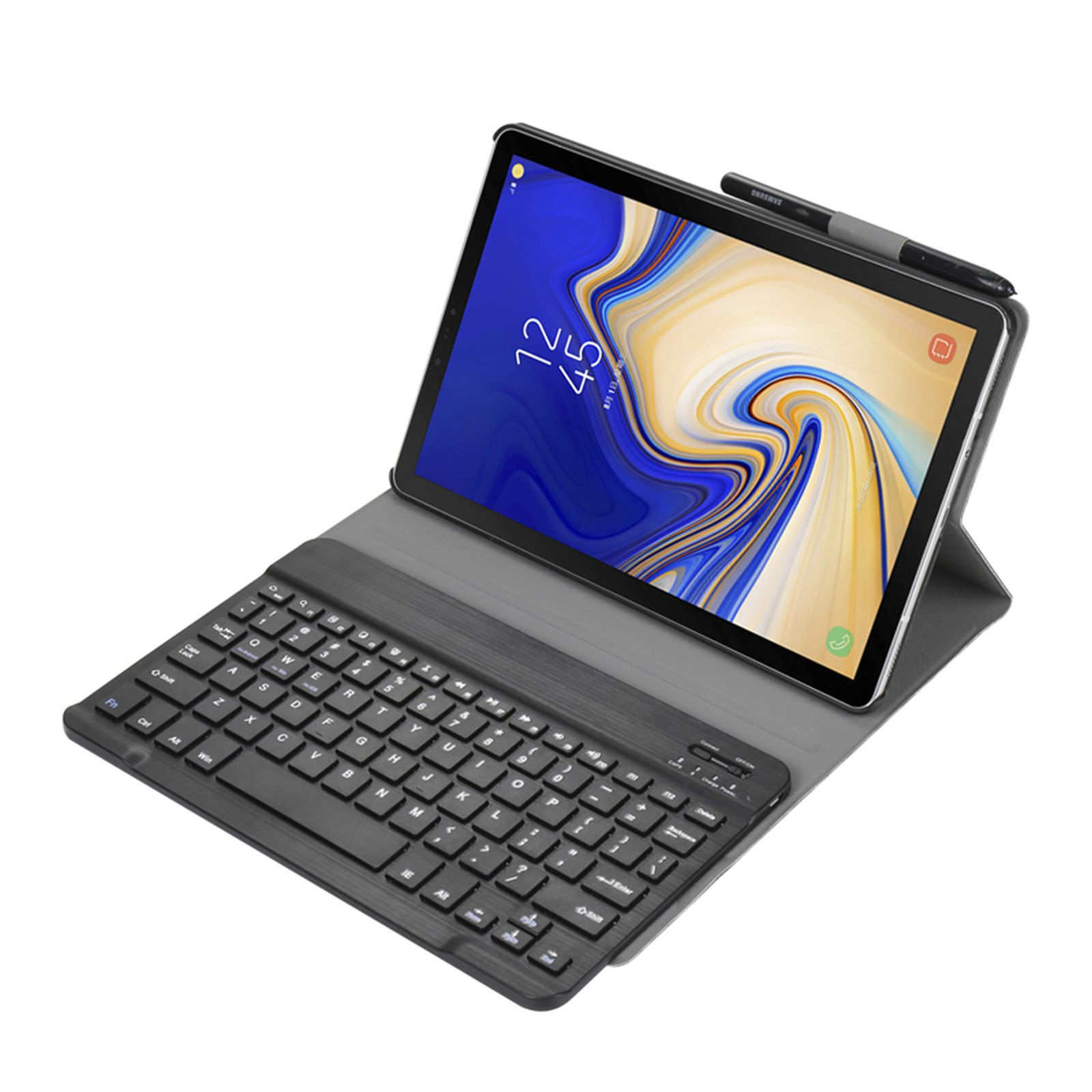 LOBWERK Schutzhülle Set 2in1 (Bluetooth Tab SM-T590 für Zoll 10.5 SM-T595 Tastatur Kunststoff, Cover) Galaxy + A Bookcover Samsung Blau