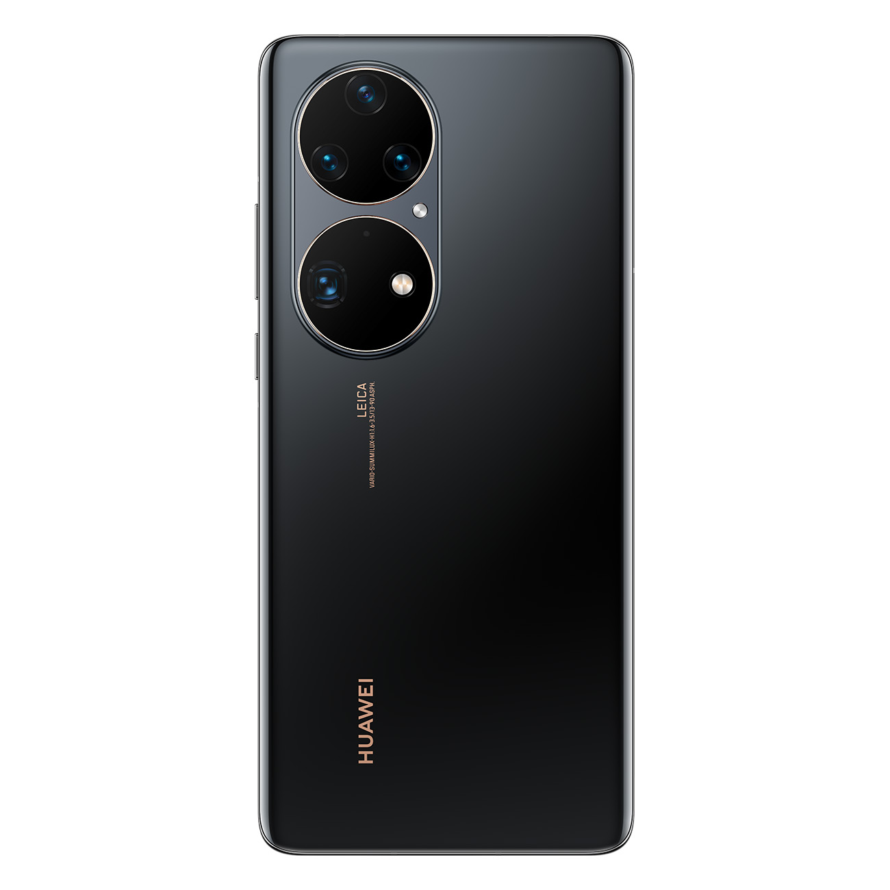 Parte trasera de smartphone negro con cámaras. Marca Leica visible. Fondo negro.