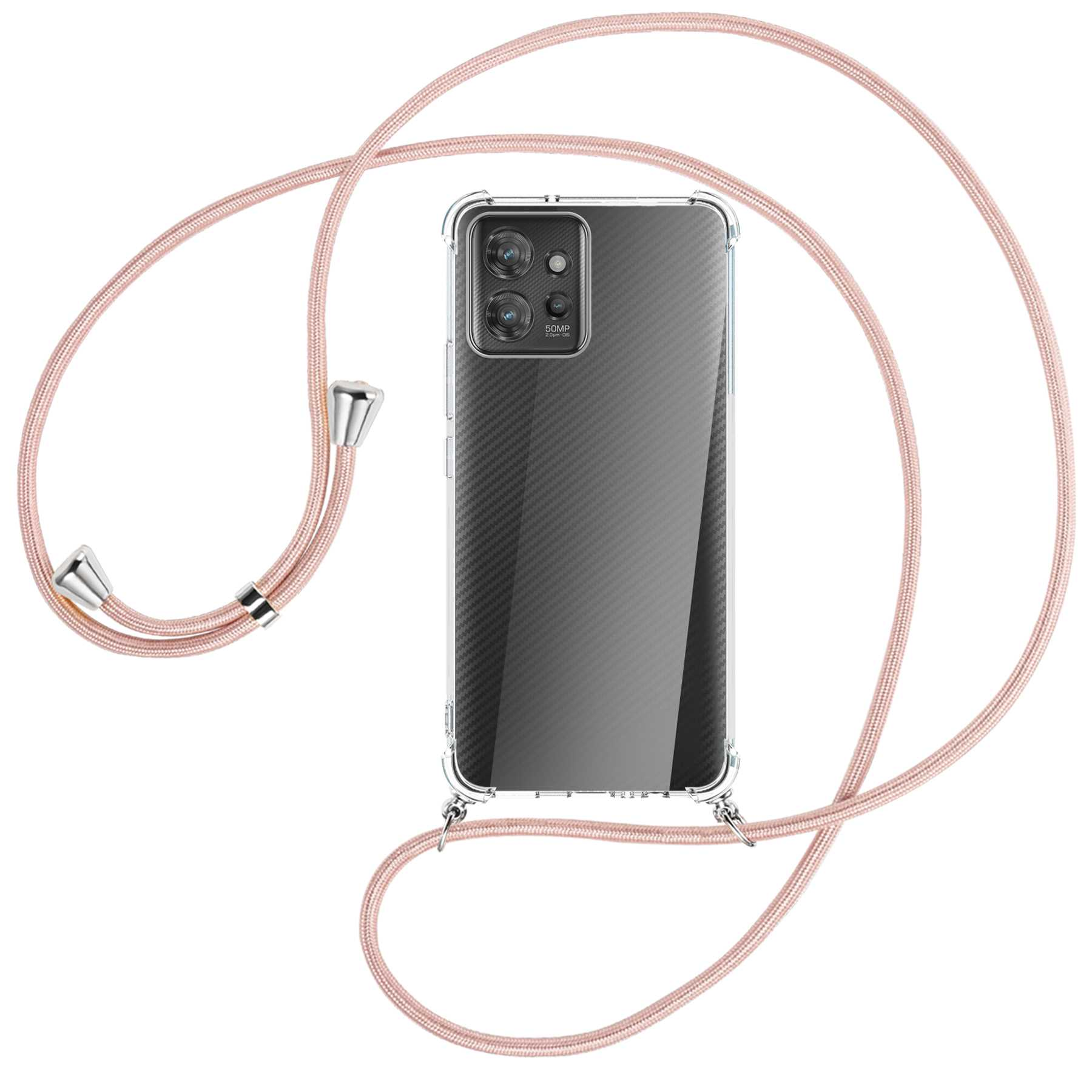 MTB MORE ENERGY Kordel, / Backcover, mit Rosegold ThinkPhone, silber Motorola, Umhänge-Hülle