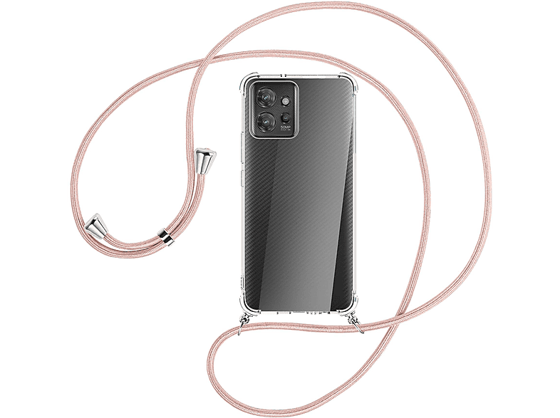 MTB MORE ENERGY Kordel, / Backcover, mit Rosegold ThinkPhone, silber Motorola, Umhänge-Hülle