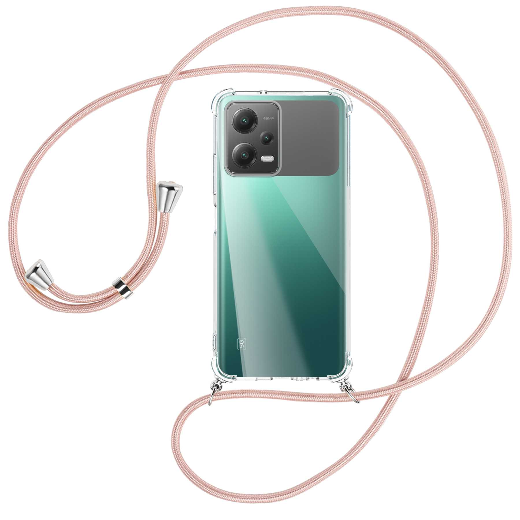 Rosegold mit 12 Poco silber MTB 5G, 5G, ENERGY X5 Redmi Backcover, Kordel, MORE Xiaomi, / Umhänge-Hülle Note