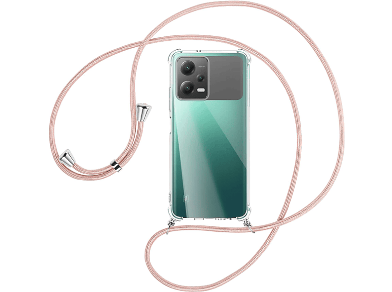 MTB MORE ENERGY Umhänge-Hülle silber Poco Note Redmi Xiaomi, mit 5G, 5G, Kordel, 12 / X5 Rosegold Backcover