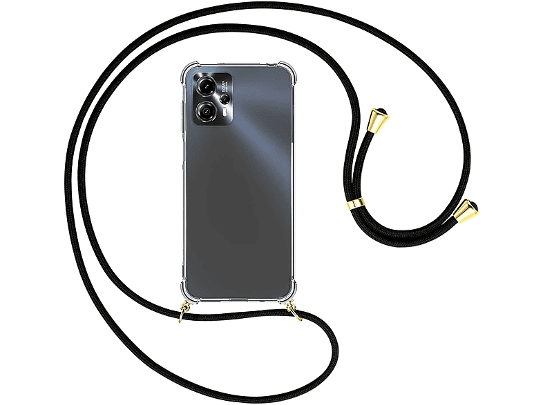 MTB MORE ENERGY Backcover, Motorola, / Moto Umhänge-Hülle Schwarz gold mit G23, G13, Kordel, Moto