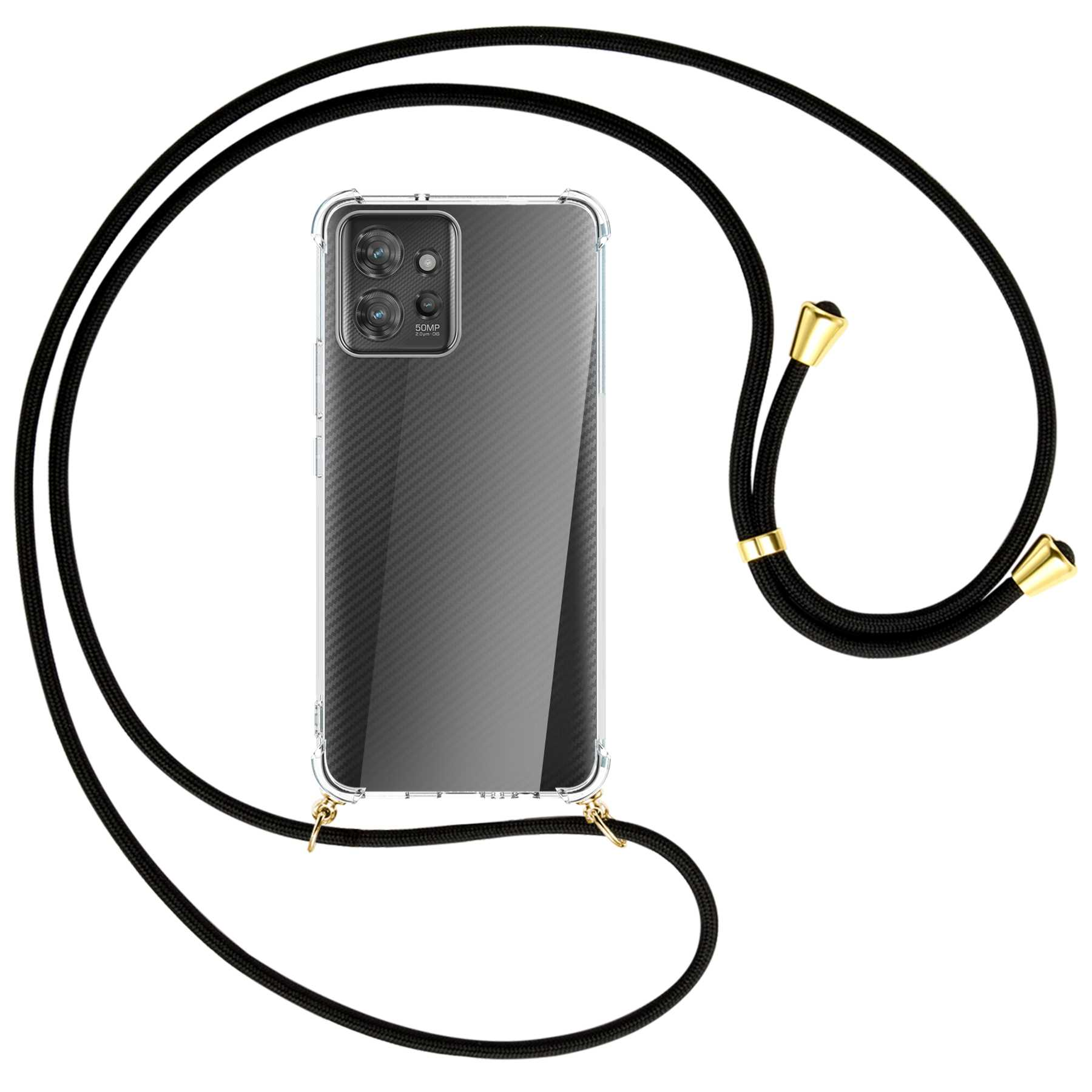 MTB Motorola, Schwarz Backcover, mit gold MORE ThinkPhone, / Umhänge-Hülle Kordel, ENERGY