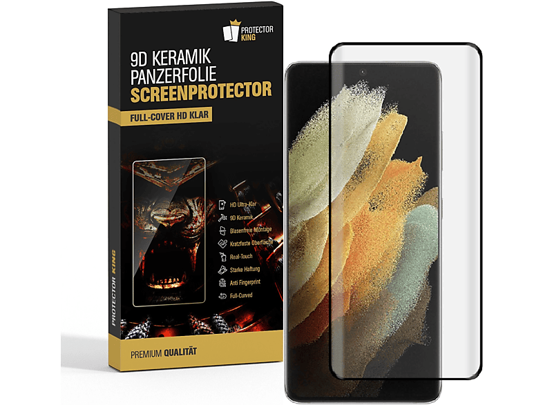PROTECTORKING 2x 9D S21 Keramik ANTI-SHOCK Ultra) Samsung Panzerfolie Displayschutzfolie(für KLAR Galaxy