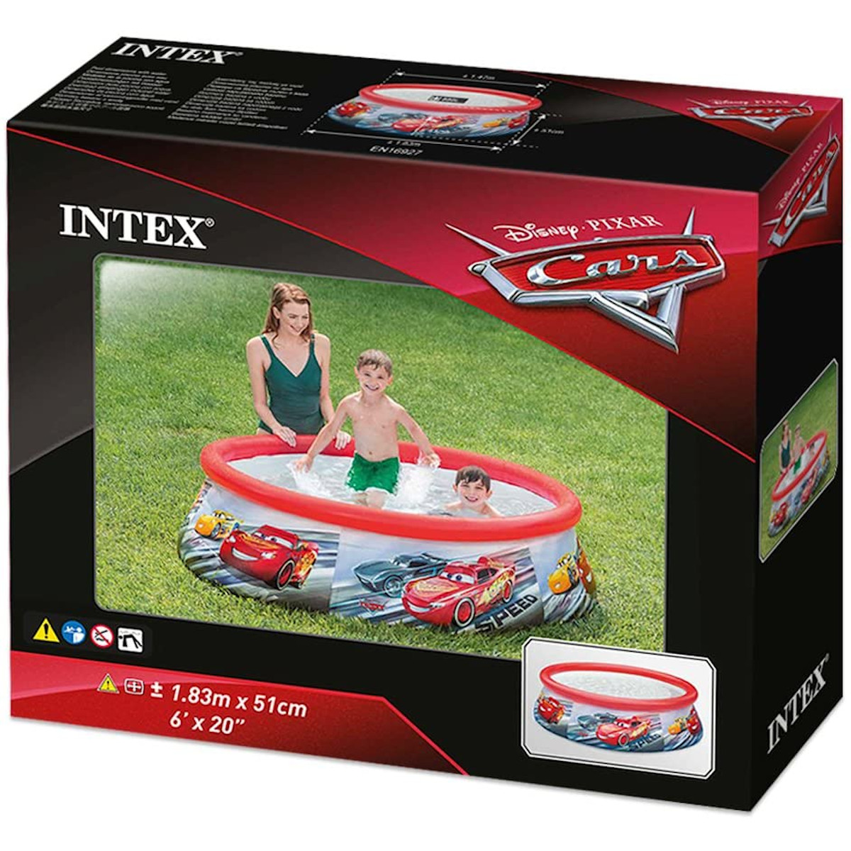 Pool 183x51cm) - INTEX EasySet (880l, Planschbecken, mehrfarbig Cars