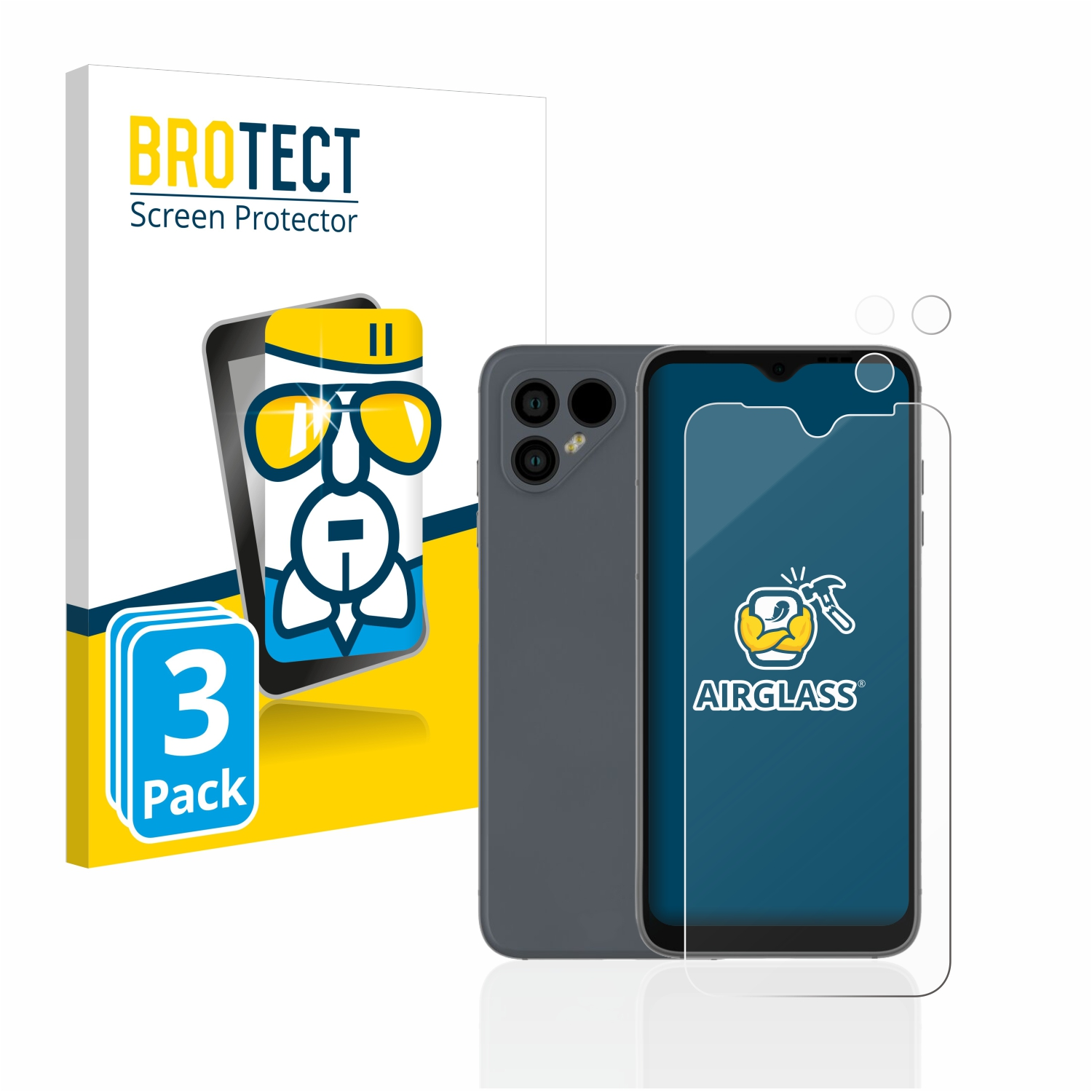 4) Schutzfolie(für Airglass 3x Fairphone BROTECT klare