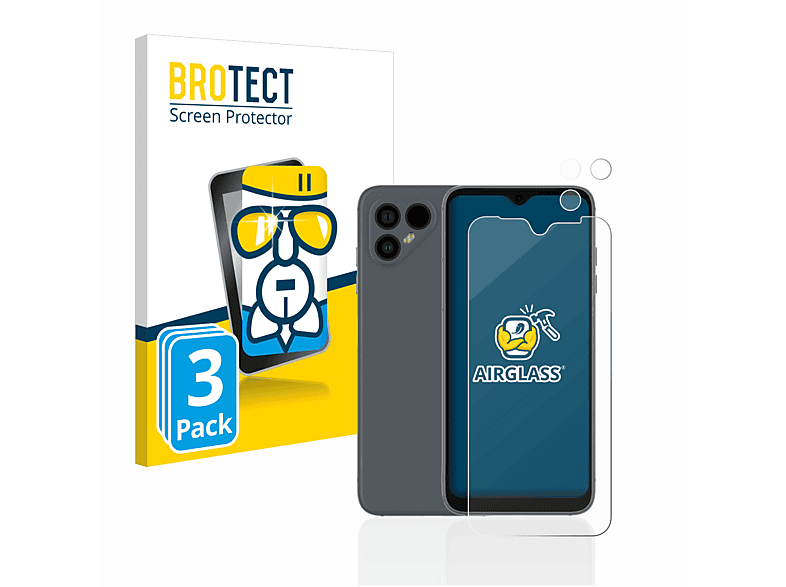 BROTECT 3x Airglass klare Schutzfolie(für Fairphone 4)