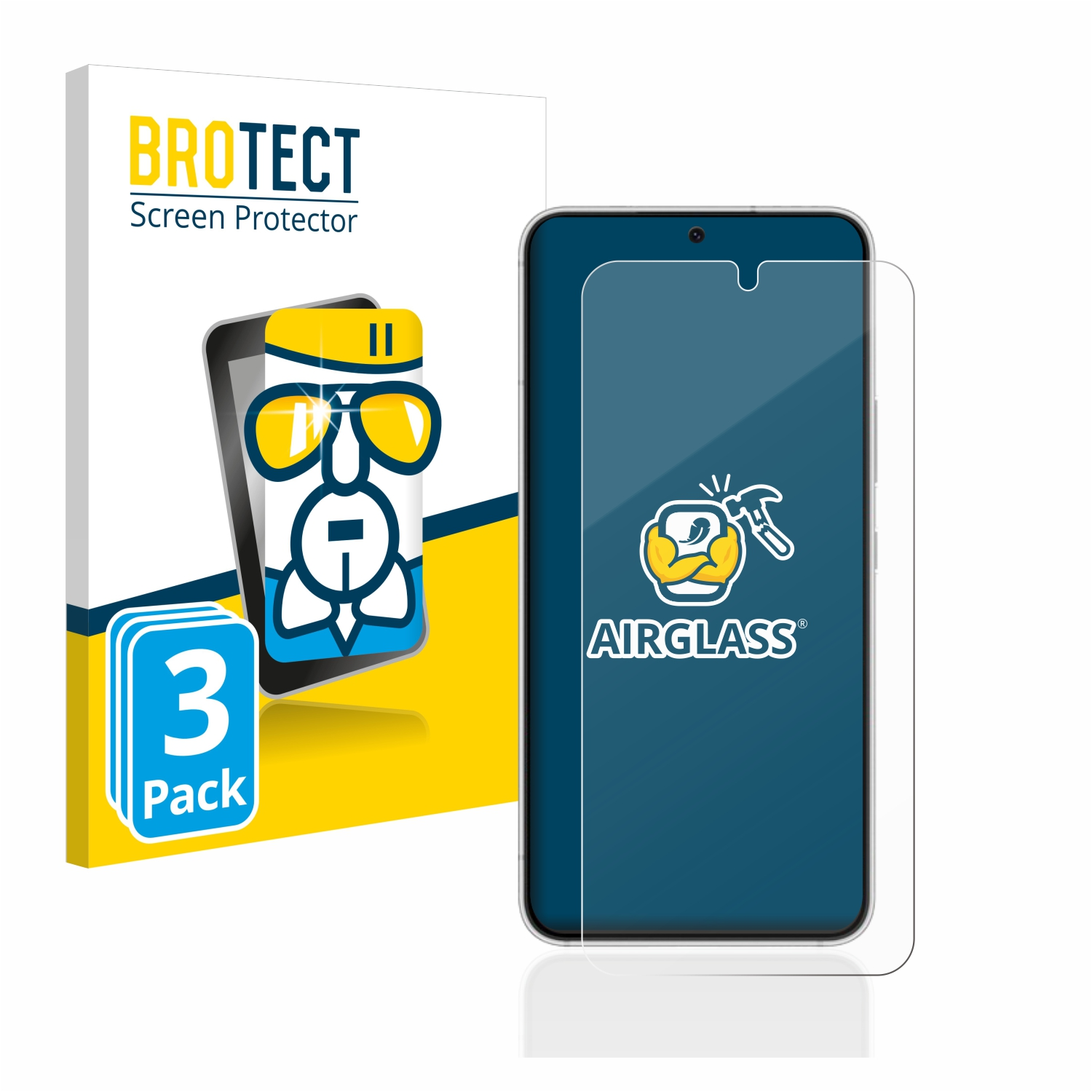 S22 klare Airglass 5G) Schutzfolie(für Galaxy Samsung 3x BROTECT