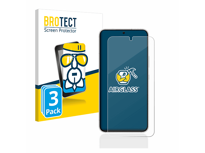 Airglass 3x Schutzfolie(für 5G) klare Samsung S22 Galaxy BROTECT
