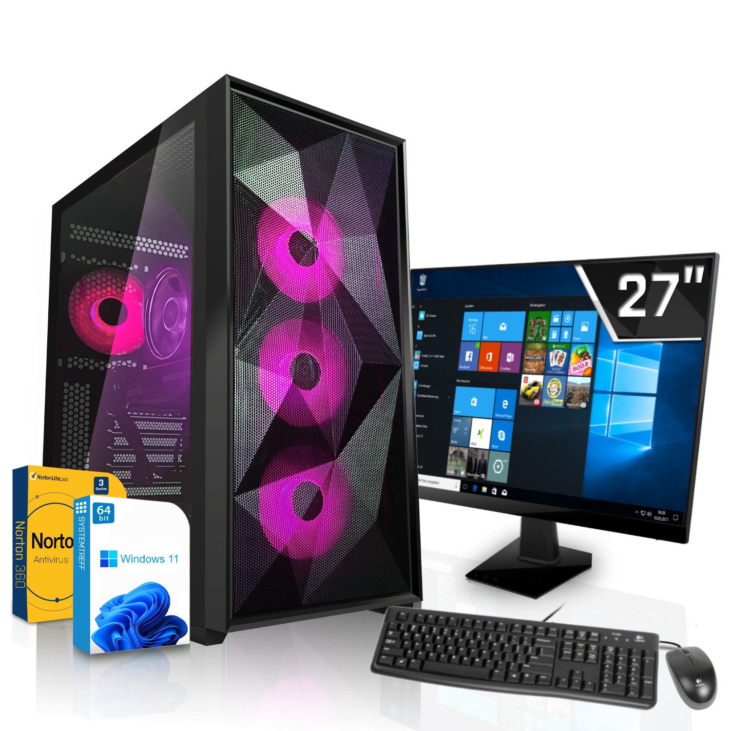 SYSTEMTREFF Gaming GB AMD Komplett Komplett 12 Ryzen 5800X Prozessor, 32 5800X, RAM, 1000 GB GB mit PC mSSD, 7