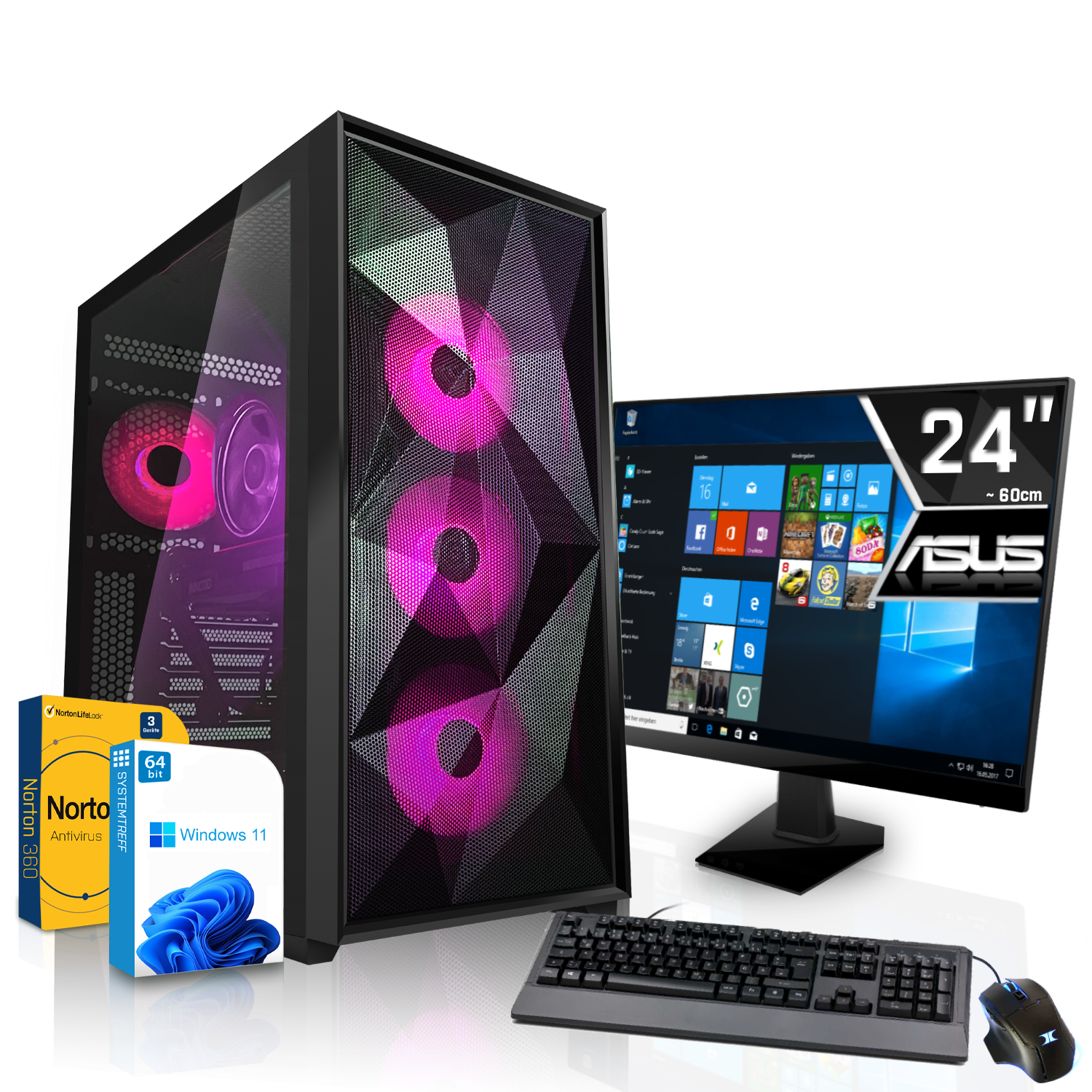 SYSTEMTREFF Gaming Komplett Prozessor, GDDR6, Nvidia i9-11900KF, 1000 Komplett GB RTX mit mSSD, GB 3060 12 GeForce RAM, GB PC i9-11900KF Intel 16 Core 12GB