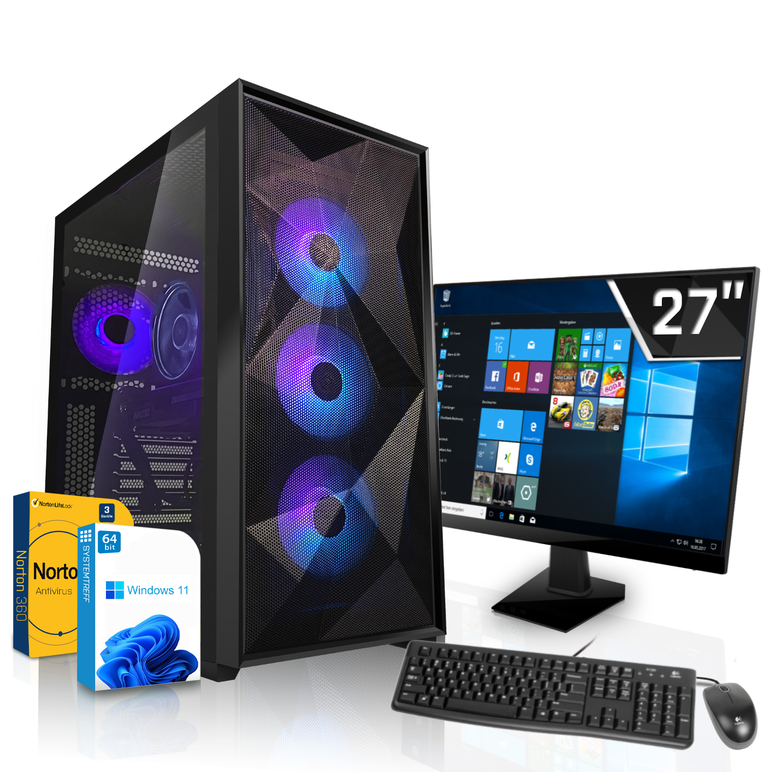 SYSTEMTREFF Gaming Komplett i7-12700KF, i7-12700KF mSSD, GDDR6, GeForce GB mit 32 RAM, 12 GB Prozessor, 12GB 4070 PC Core Intel Nvidia 1000 RTX GB Komplett