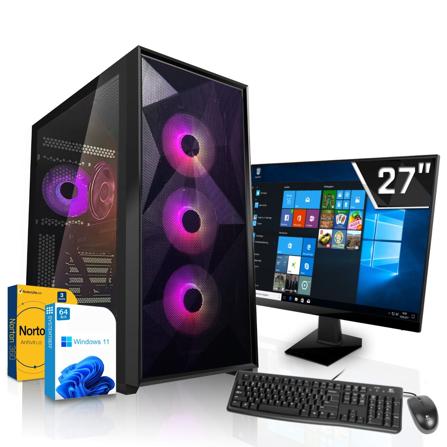 SYSTEMTREFF Gaming Komplett AMD Ryzen 512 GB Radeon GDDR6, AMD GB RX mSSD, 7600X mit 7600X, 8GB Prozessor, PC 8 Komplett GB 5 16 6600 RAM