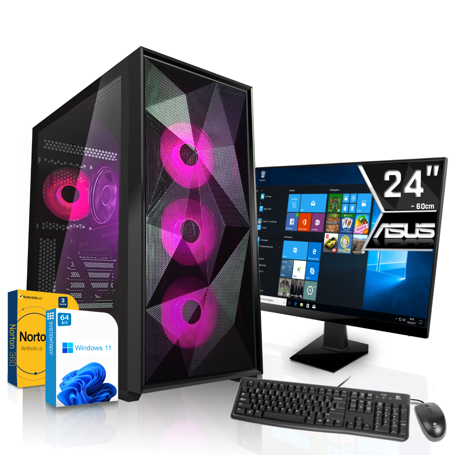 SYSTEMTREFF Gaming Komplett Intel Prozessor, 1000 GB 6800 RX 16GB 16 GDDR6, Komplett Core GB mSSD, Radeon PC mit GB RAM, 16 i5-12500, AMD i5-12500
