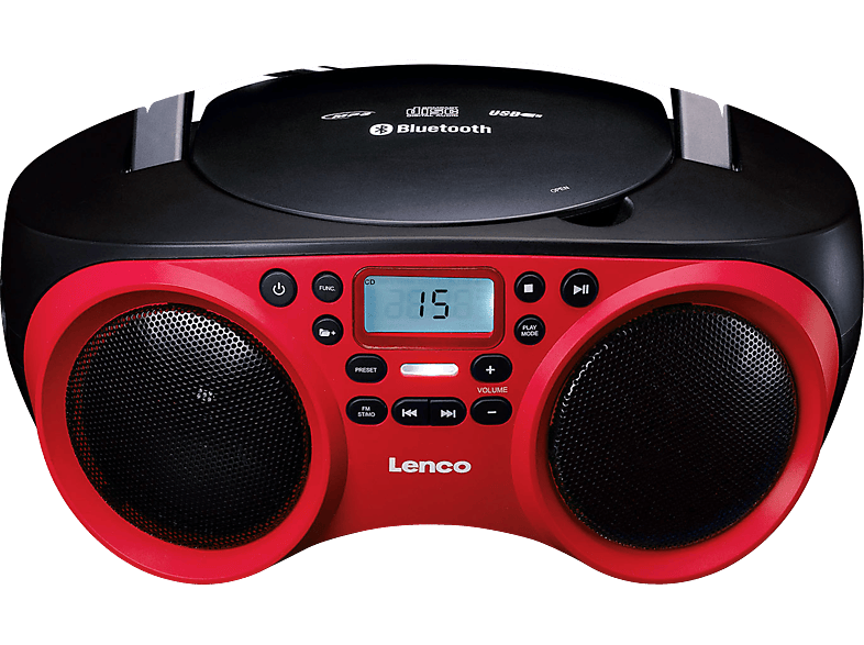 LENCO SCD-501RD Radiorecorder, Rot-Schwarz | SATURN