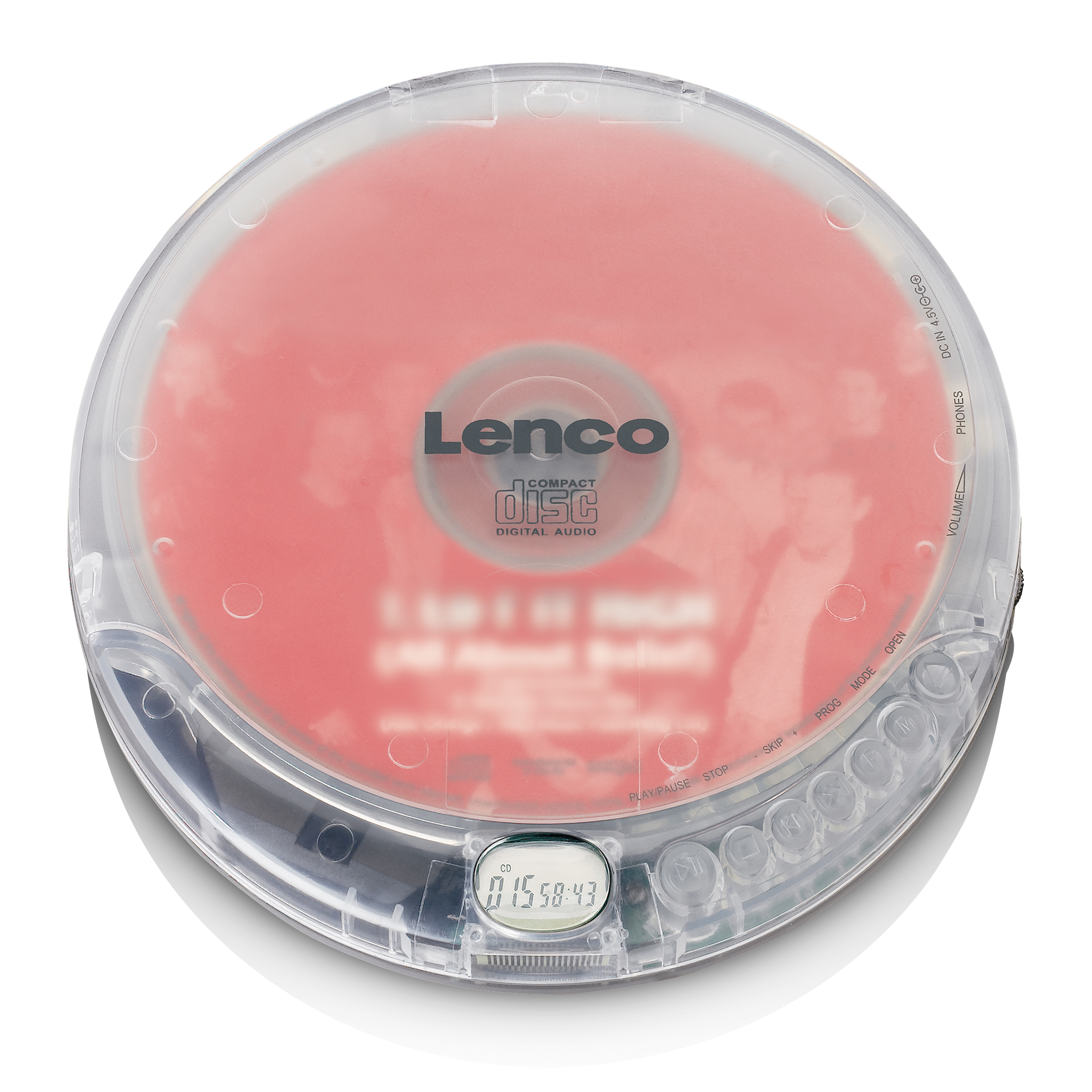 LENCO CD-012TR - CD-Spieler - Wiederaufladbar Tragbarer Transparant