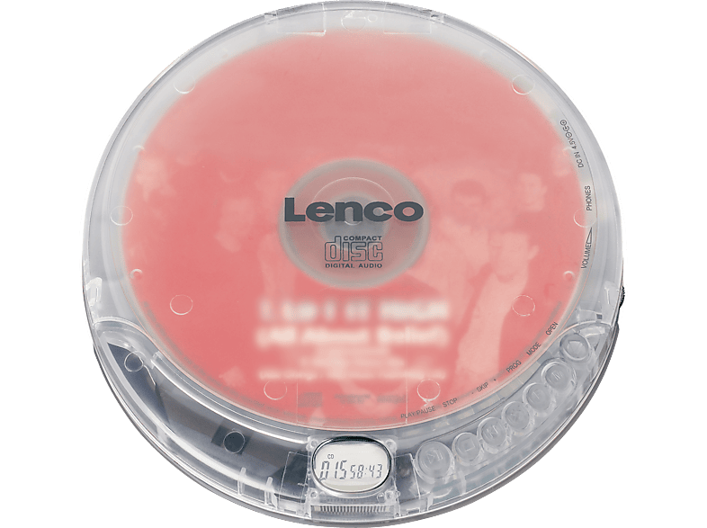 LENCO CD-012TR - Wiederaufladbar - Tragbarer CD-Spieler Transparant