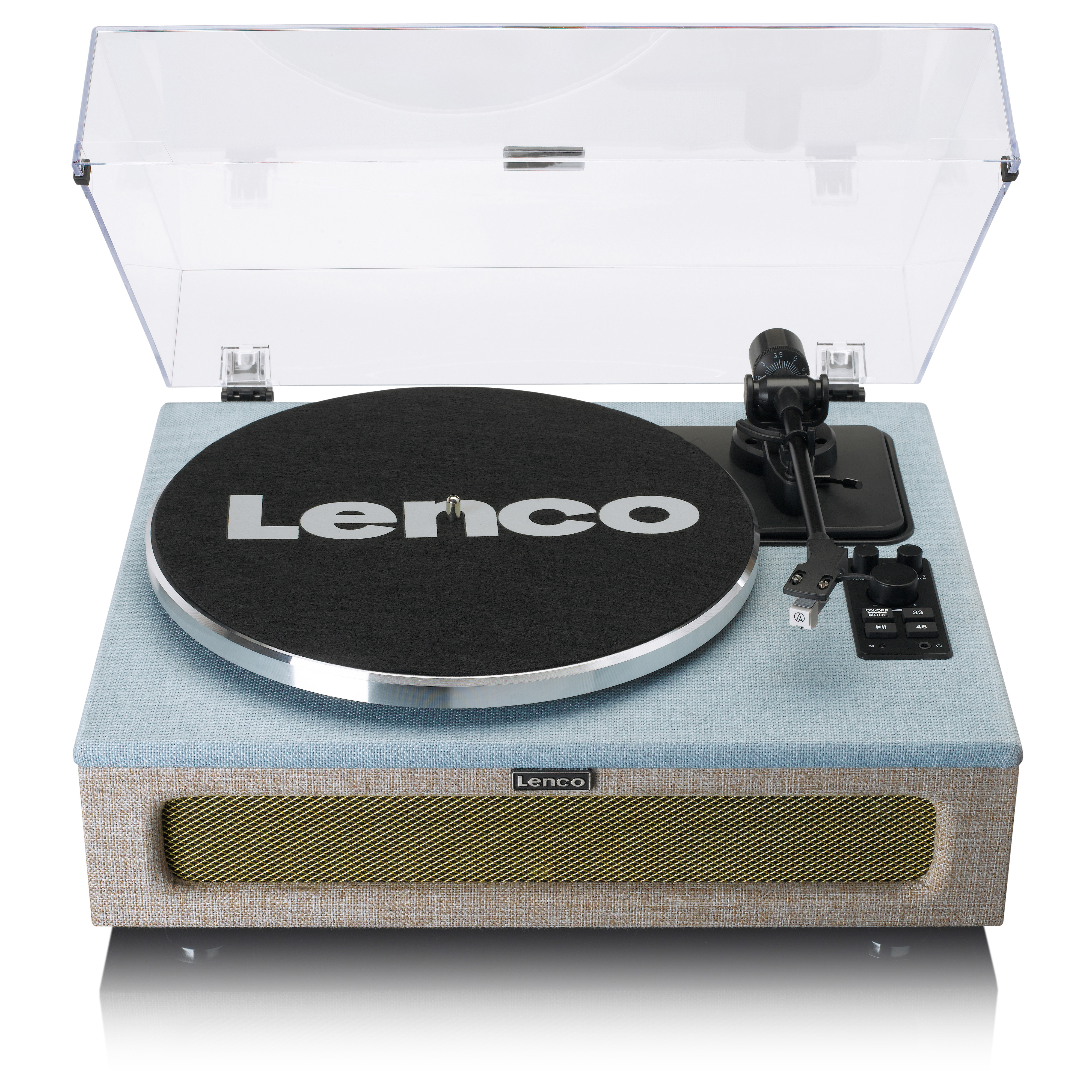 LENCO LS-440BUBG - - 4 eingebaute Blau-Taupe Bluetooth Plattenspieler Lautsprechern