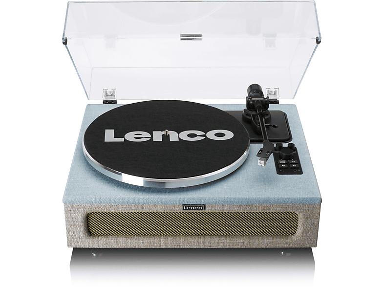 LENCO LS-440BUBG - 4 eingebaute Lautsprechern - Bluetooth Plattenspieler Blau-Taupe