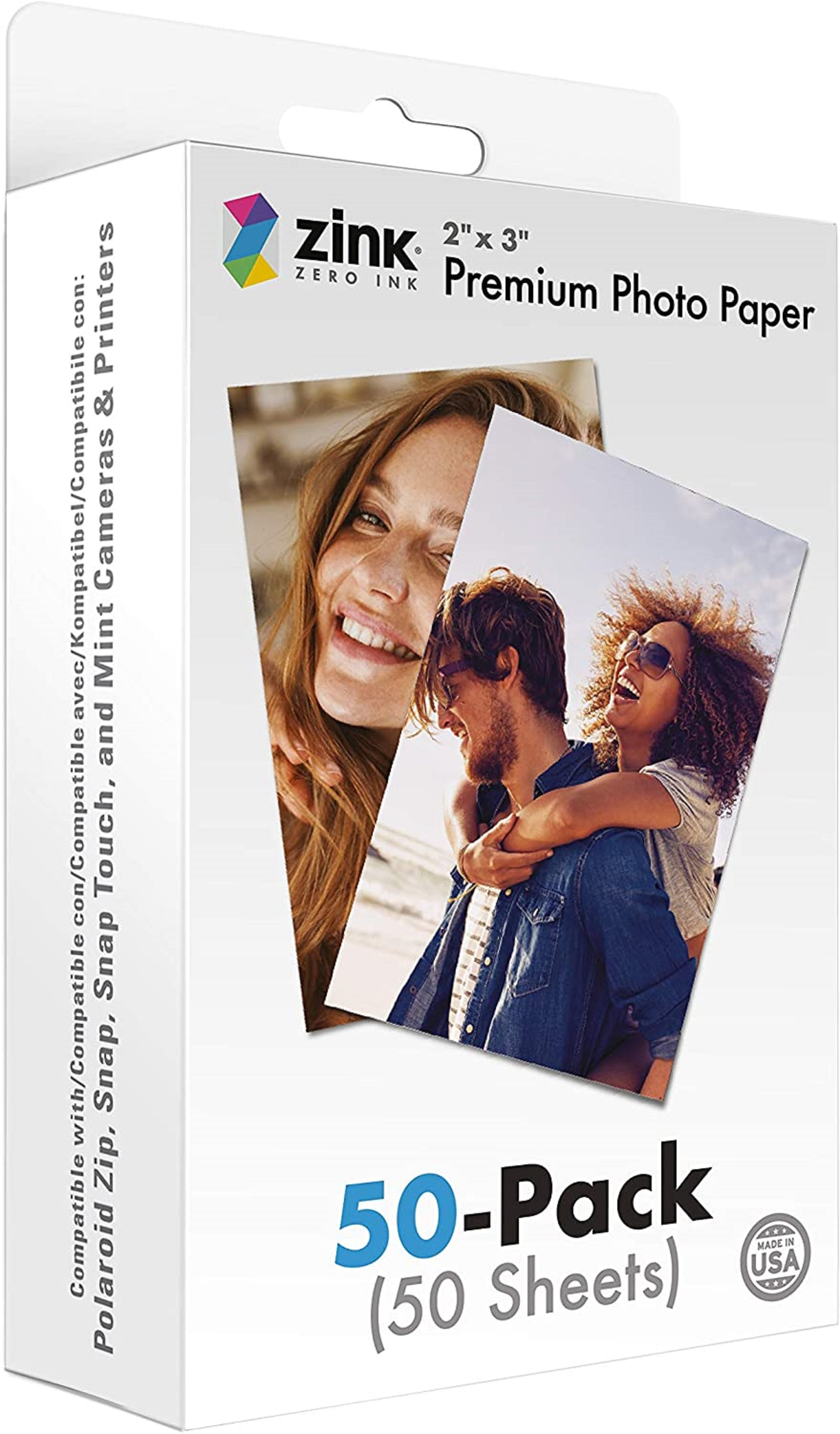 ZERO INK weiß Fotopapier, Premium 2x3\