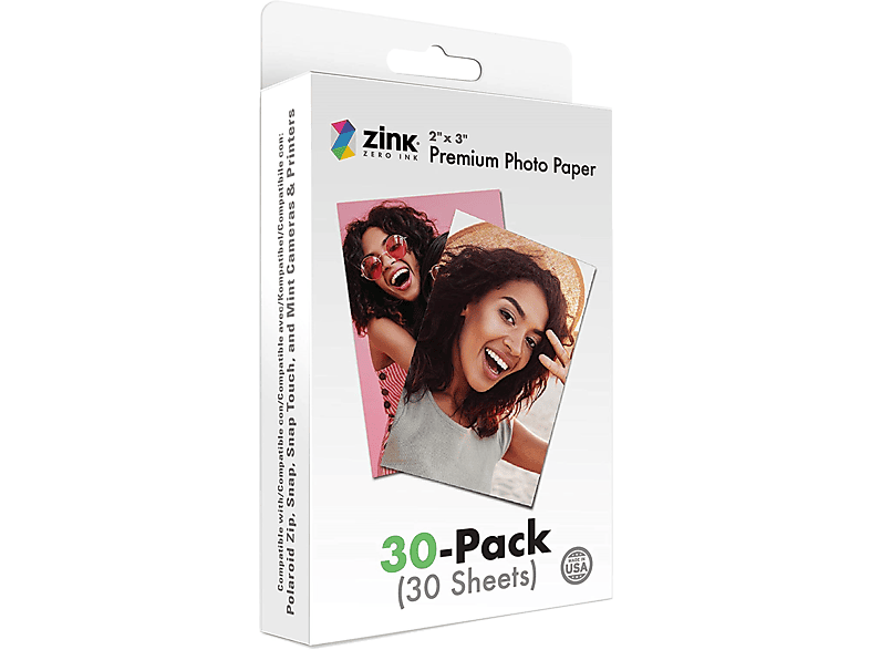 ZINK ZERO INK 2x3" Premium 30er, Fotopapier, weiß MediaMarkt