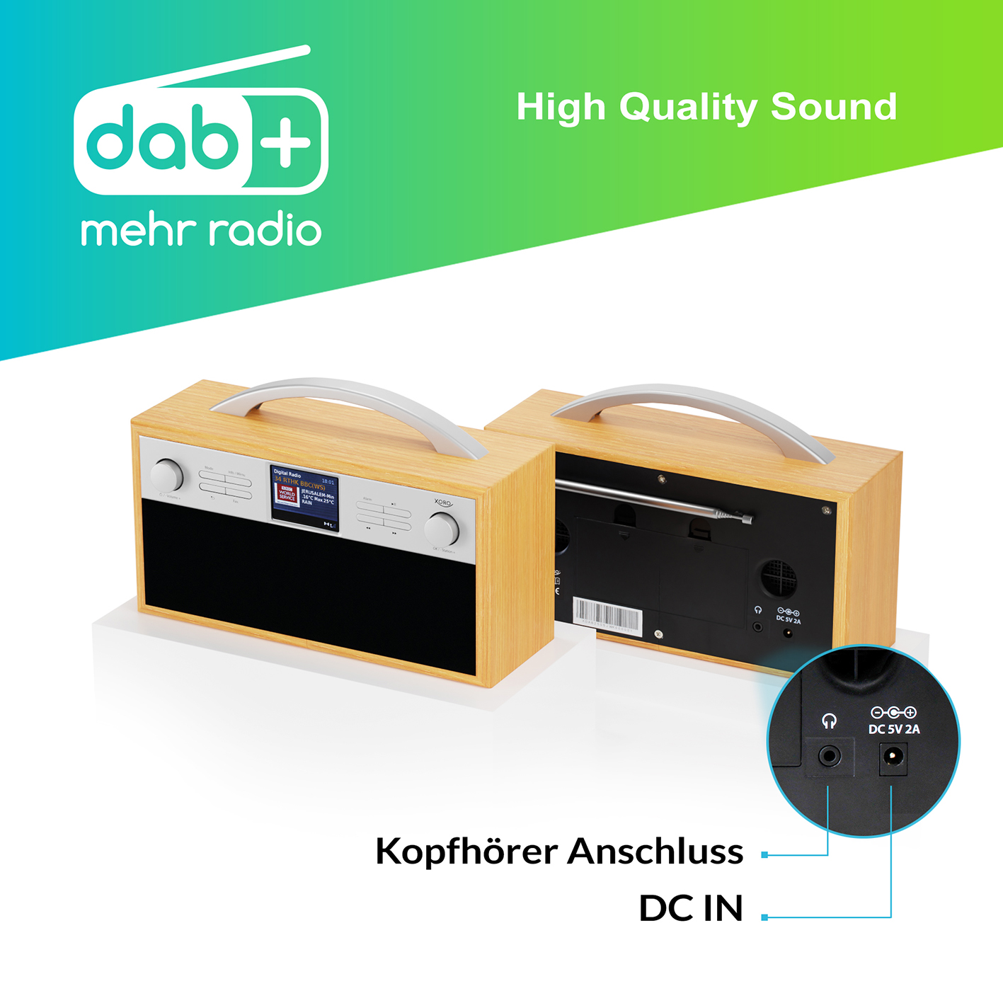 DAB+, WLAN-Stereo-Internetradio, XORO DAB, 250 DAB+/FM Bluetooth, Mehrfarbig IR XORO DAB Connect,Podcast Internet WLAN-Stereo-Internetradio,2.4\