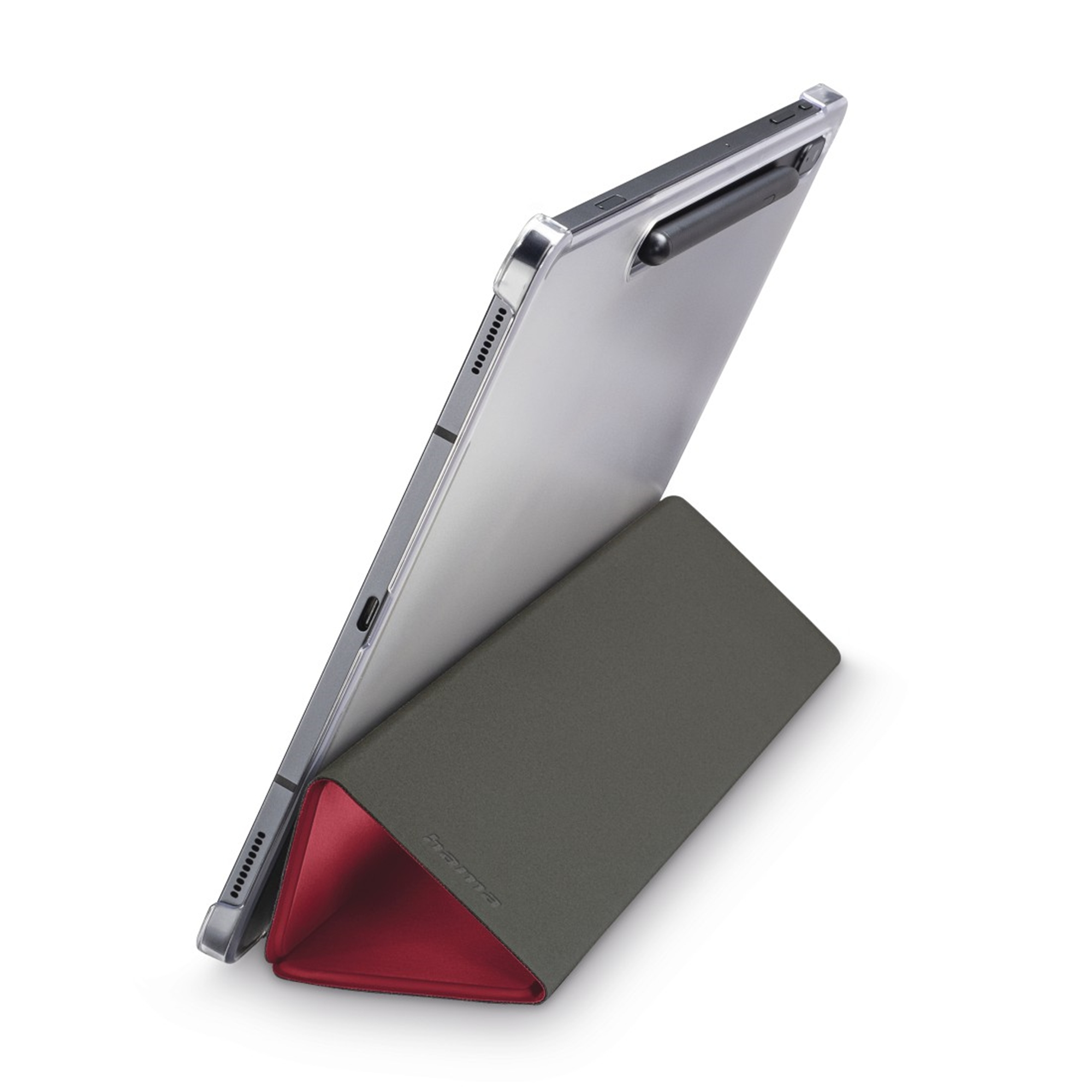 HAMA Fold Clear Tablet-Case Flip Cover für Rot Polyurethan, Samsung
