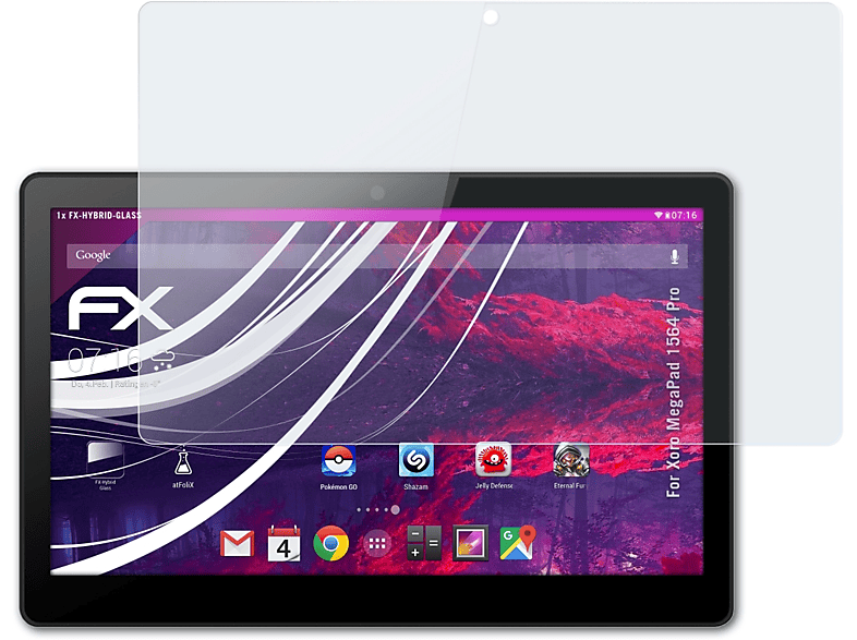 ATFOLIX FX-Hybrid-Glass Schutzglas(für Xoro MegaPad 1564 Pro)