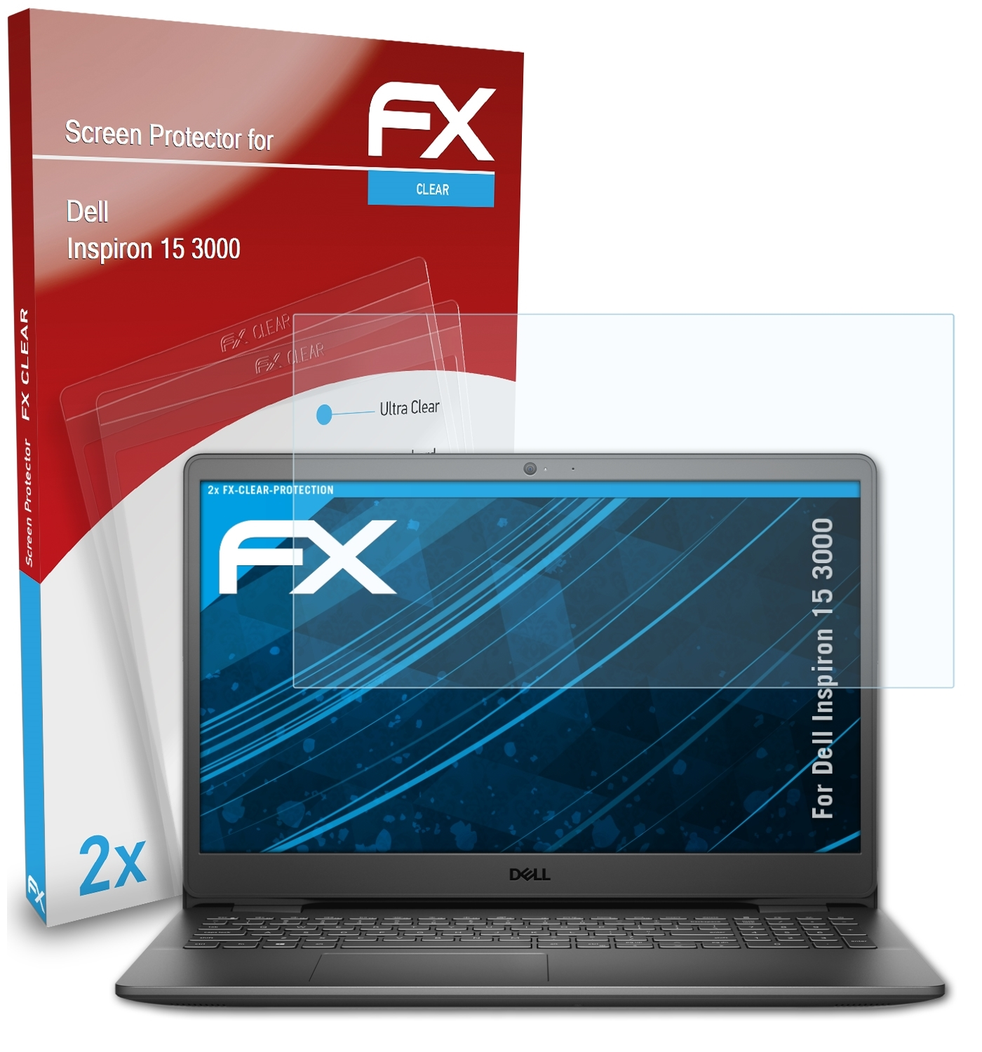 ATFOLIX FX-Clear Dell Inspiron Displayschutz(für 15 3000) 2x