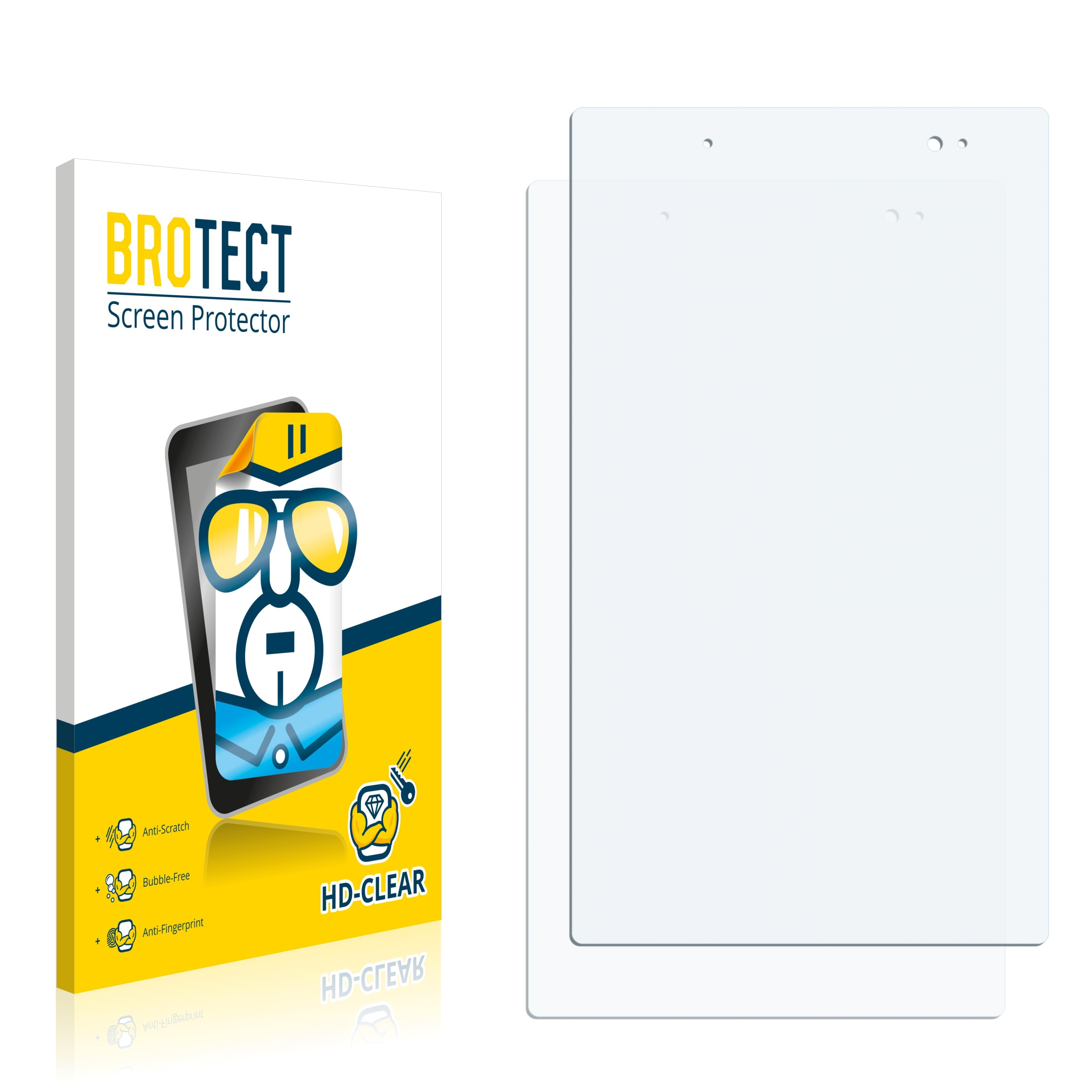 2x Z3 BROTECT Tablet Sony Xperia klare Compact SGP641) Schutzfolie(für