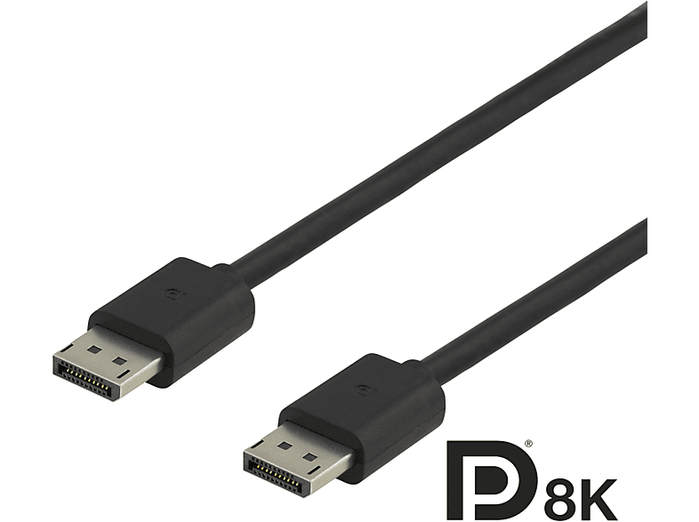 DELTACO DP 1.4 DisplayPort kabel, Schwarz