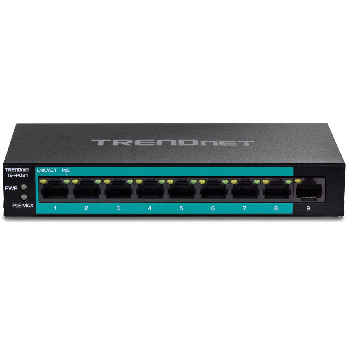 Switch Long Range 9-Port Switch PoE Ethernet Fast Fast Ethernet TRENDNET PoE+ TE-FP091