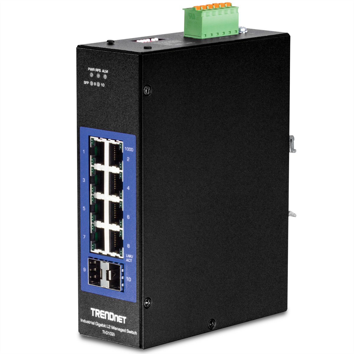 Ethernet Gigabit 10-Port TRENDNET Switch Gigabit Industrial DIN-Rail Switch L2 TI-G102i