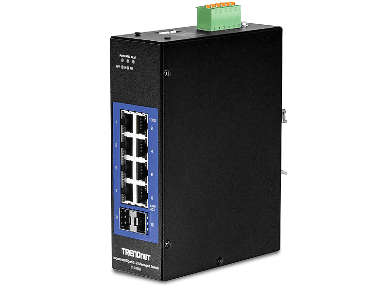 TRENDNET TI-G102i DIN-Rail Ethernet Industrial L2 10-Port Gigabit Gigabit Switch Switch