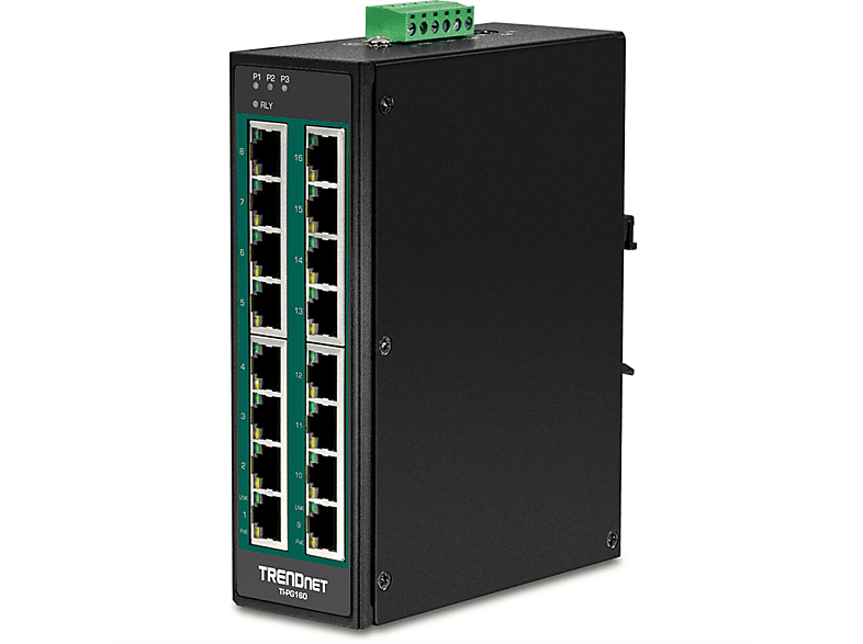 TRENDNET TI-PG160 DIN-Rail Switch PoE+ 16-Port Industrial Gigabit PoE Gigabit Switch | Netzwerkkabel & Netzwerkzubehör