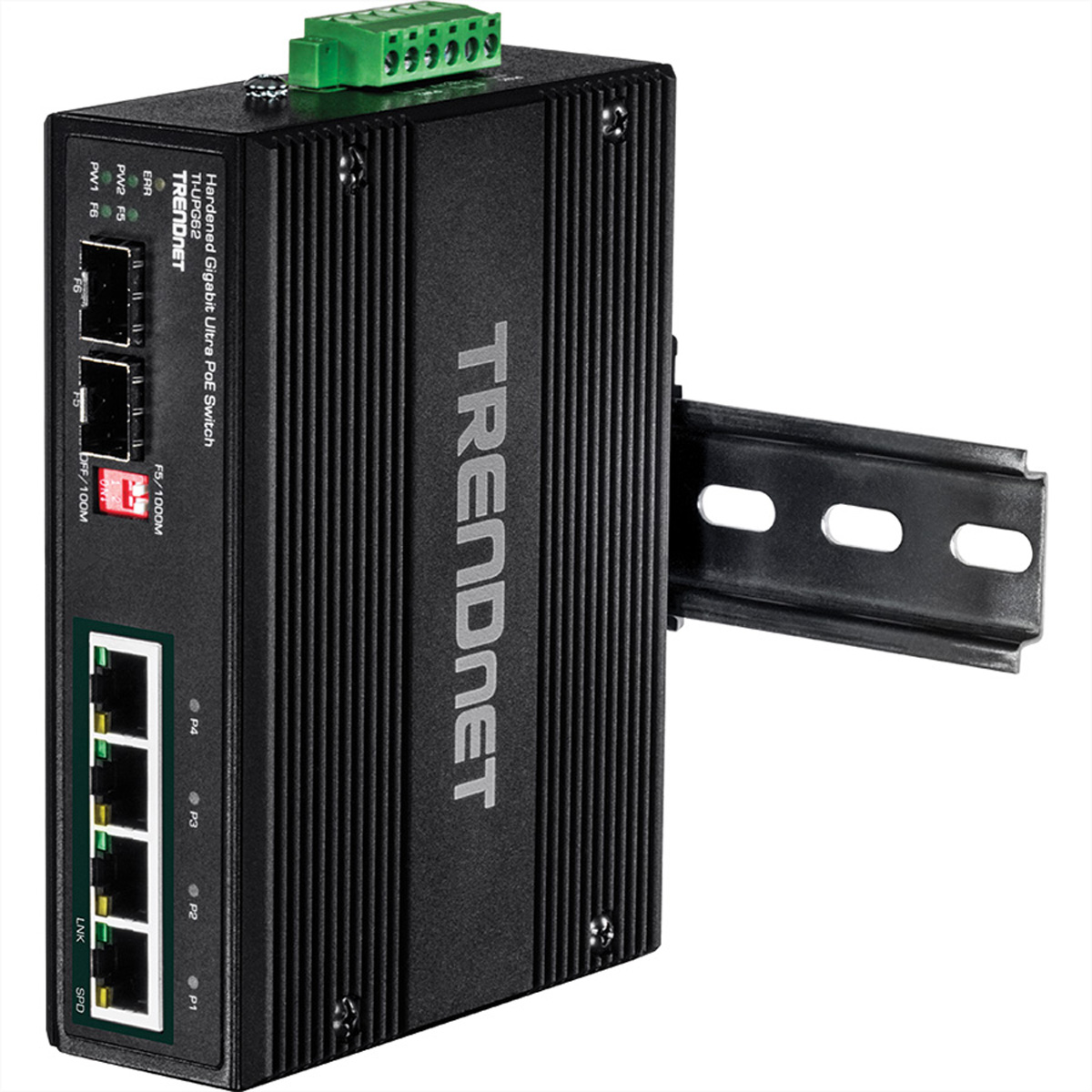 TRENDNET TI-UPG62 PoE Gigabit Switch Industrial PoE Gigabit Switch Ultra DIN-Rail 6-Port