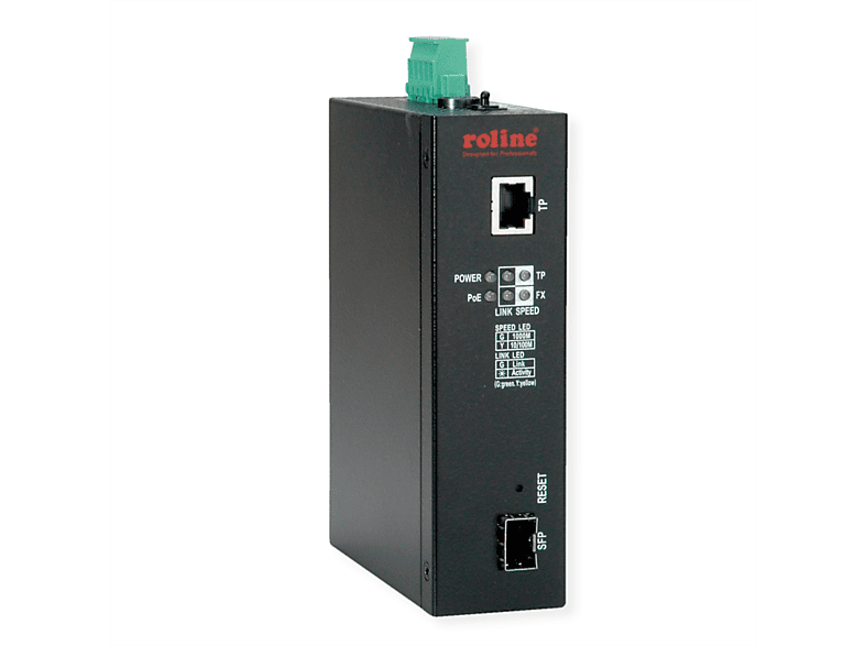 ROLINE Industrie Konverter Gigabit Ethernet - Dual Speed 100/1000 Fiber Medienkonverter