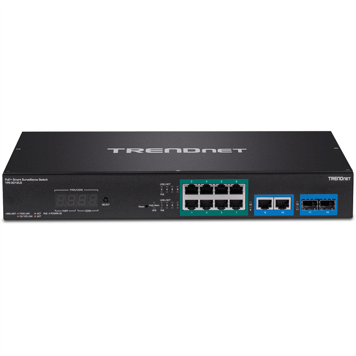 PoE PoE+ Gigabit TRENDNET Smart Switch Switch 12-Port Gigabit TPE-3012LS Surveillance