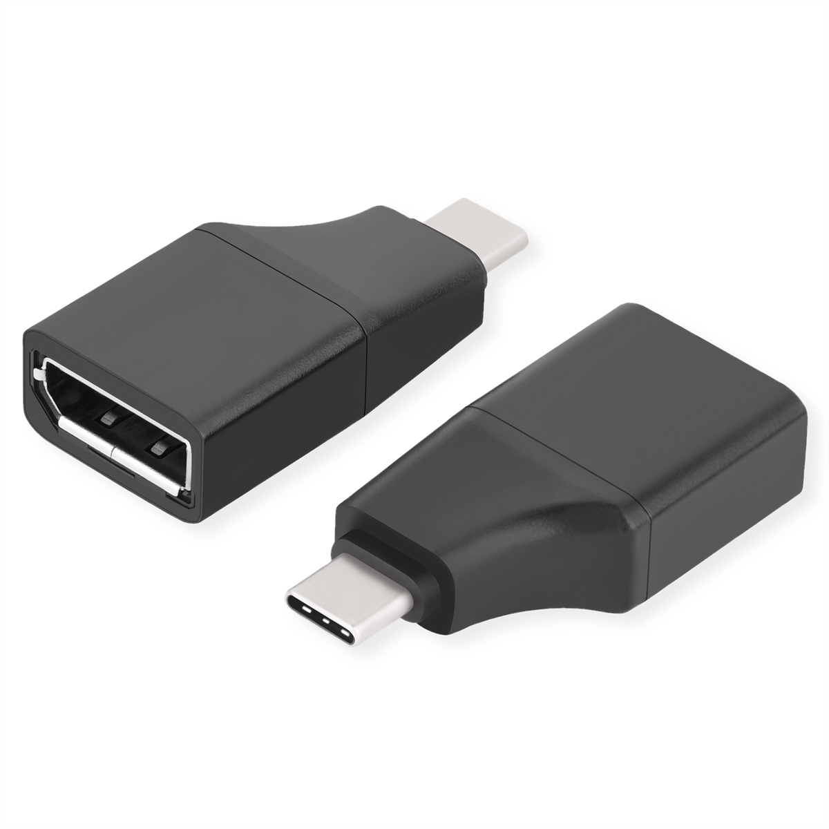 Deux adaptateurs noirs USB-C vers HDMI sur fond blanc.